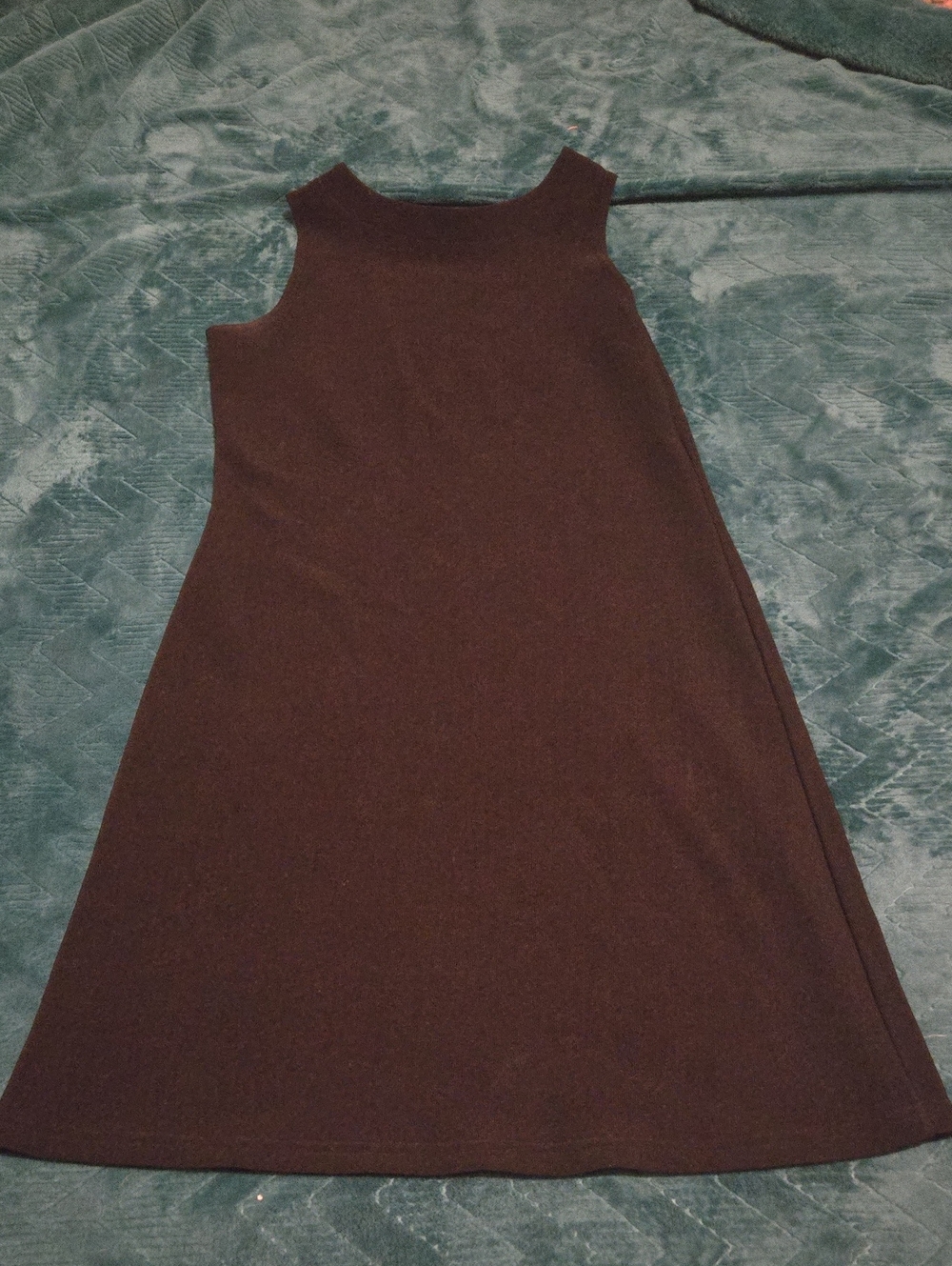 Sleeveless A-Line Dress in Dark Brown